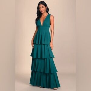 Lulu's Teal Maxi Dress